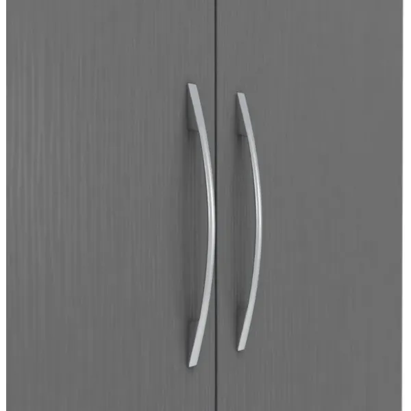 Nevada 6 Door 2 Drawer Mirrored Wardrobe 3D Effect Grey - Home Divine