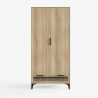 Ezra 2 Door 1 Drawer Wardrobe in Oak front