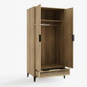 Ezra 2 Door 1 Drawer Wardrobe in Oak opened