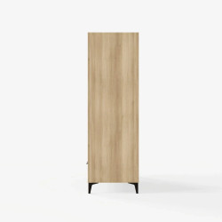 Ezra 2 Door 1 Drawer Wardrobe in Oak panel