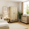Ezra 2 Door 1 Drawer Wardrobe in Oak room view