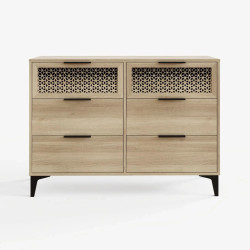 Ezra 3+3 Drawer Chest in Oak front