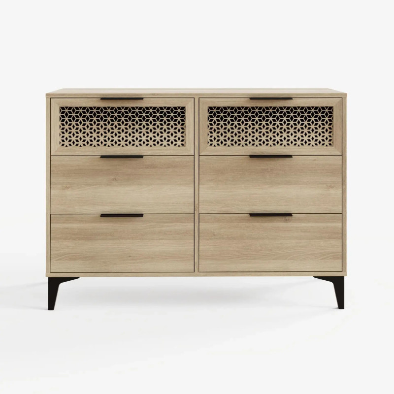 Ezra 3+3 Drawer Chest in Oak front