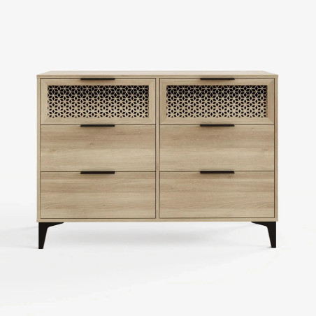 Ezra 3+3 Drawer Chest in Oak front