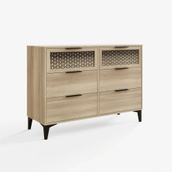 Ezra 3+3 Drawer Chest in Oak side