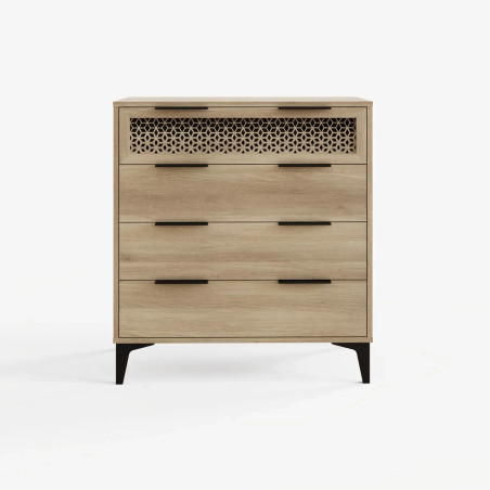 Ezra 4 Drawer Chest in Oak front