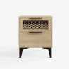 Ezra 2 Drawer Bedside Table in Oak closed