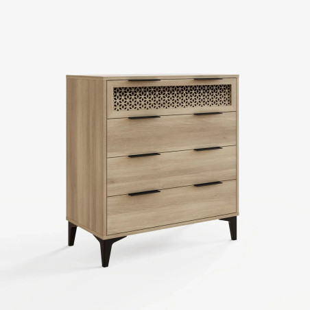 Ezra 4 Drawer Chest in Oak side