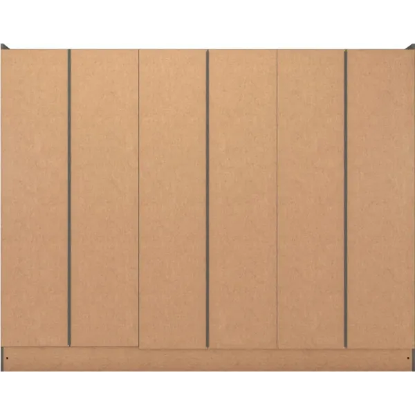 Nevada 6 Door 2 Drawer Mirrored Wardrobe 3D Effect Grey - Home Divine