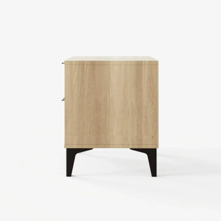 Ezra 2 Drawer Bedside Table in Oak side