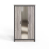 Boston 3 Door Mirrored Wardrobe in Grey closed