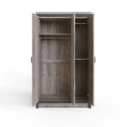 Boston 3 Door Mirrored Wardrobe in Grey shelf