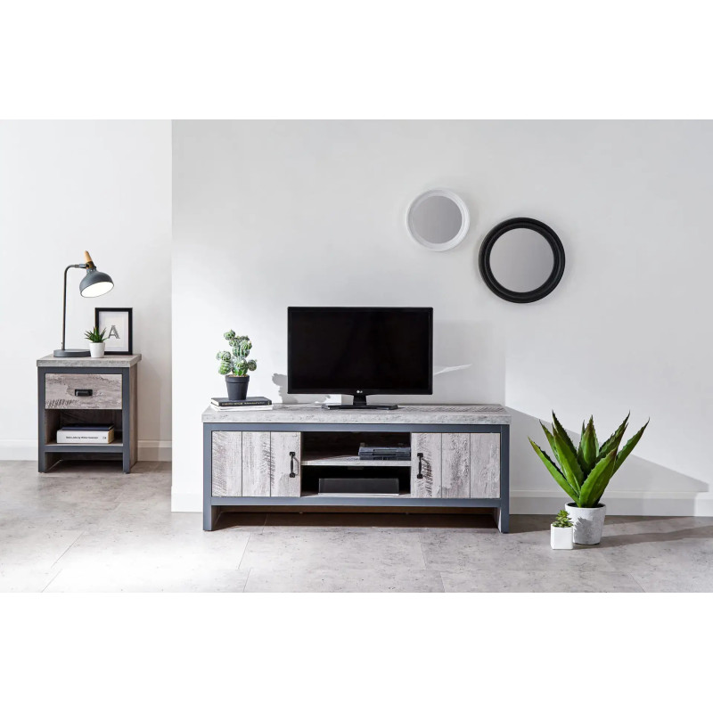 Boston 2 Door TV Unit in Grey