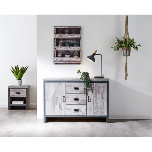 Boston 2 Door 3 Drawer Sideboard in Grey