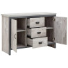 Boston 2 Door 3 Drawer Sideboard in Grey opened