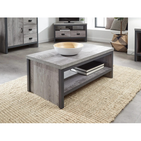 Boston Simple Coffee Table in Grey side