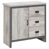 Boston 1 Door 3 Drawers Multi Unit in Grey side