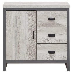 Boston 1 Door 3 Drawers Multi Unit in Grey - Home Divine