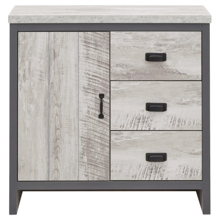 Boston 1 Door 3 Drawers Multi Unit in Grey - Home Divine