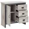 Boston 1 Door 3 Drawers Multi Unit in Grey drawers