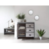 Boston 1 Door 3 Drawers Multi Unit in Grey opened