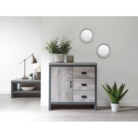 Boston 1 Door 3 Drawers Multi Unit in Grey