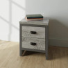 Boston 2 Drawer Bedside Table in Grey