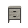 Boston 2 Drawer Bedside Table in Grey front