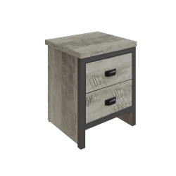 Boston 2 Drawer Bedside Table in Grey side