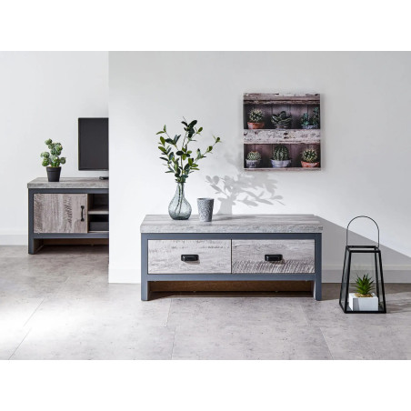 Boston 2 Drawer Coffee Table in Grey