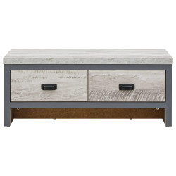 Boston 2 Drawer Coffee Table in Grey closed