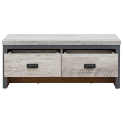Boston 2 Drawer Coffee Table in Grey front opened