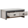 Boston 2 Drawer Coffee Table in Grey side