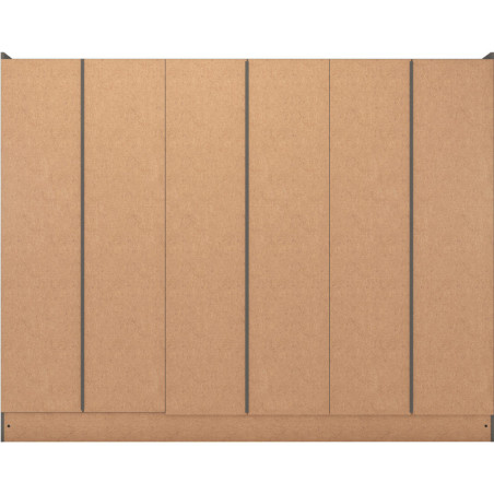 Nevada 6 Door 2 Drawer Mirrored Wardrobe Rustic Oak Effect - Home Divine