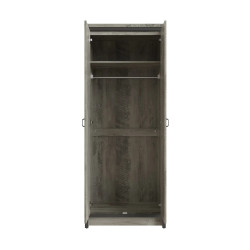 Boston 2 Door Wardrobe in Grey opened