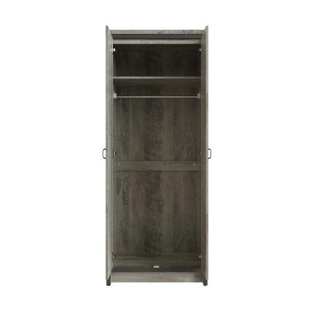 Boston 2 Door Wardrobe in Grey opened