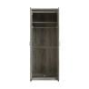 Boston 2 Door Wardrobe in Grey opened