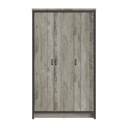 Boston 3 Door Wardrobe in Grey front
