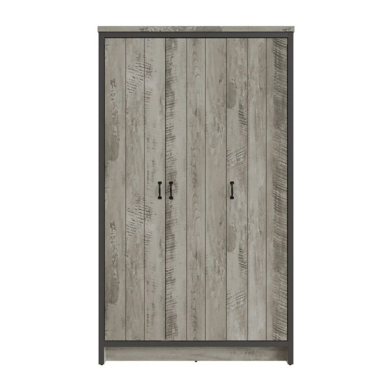 Boston 3 Door Wardrobe in Grey front