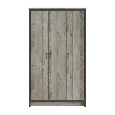 Boston 3 Door Wardrobe in Grey front