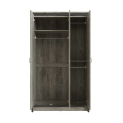Boston 3 Door Wardrobe in Grey opened