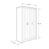 Boston 3 Door Wardrobe in Grey dimensions