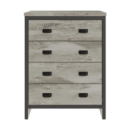 Boston 4 Drawer Chest of Drawers in Grey front