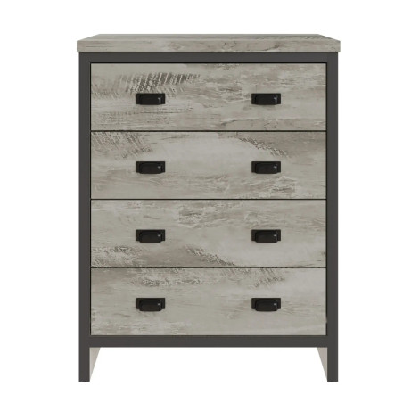 Boston 4 Drawer Chest of Drawers in Grey front