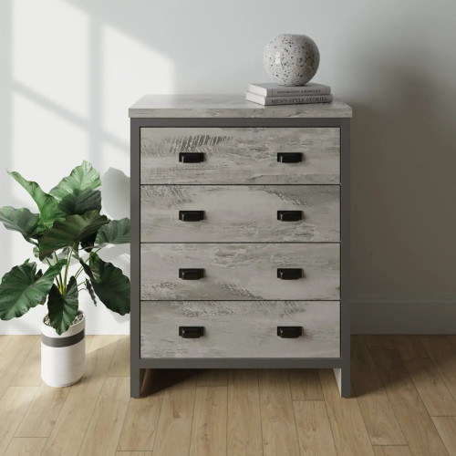 Boston 4 Drawer Chest of Drawers in Grey