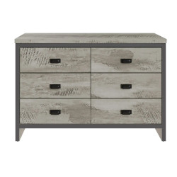 Boston 3+3 Drawer Chest in Grey front