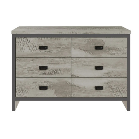 Boston 3+3 Drawer Chest in Grey front