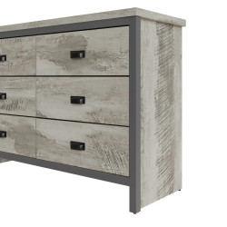Boston 3+3 Drawer Chest in Grey drawers