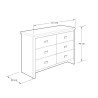 Boston 3+3 Drawer Chest in Grey dimensions