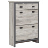 Boston 2 Tier 1 Drawer Shoe Cabinet in Grey closed